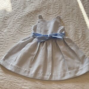 Beautiful Gently Loved Striped Dress with Blue Bow by POLO Ralph Lauren ‘Lined’